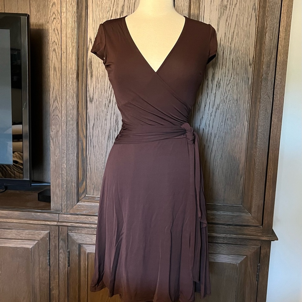 Bcbg Maxazria brown wrap dress XS